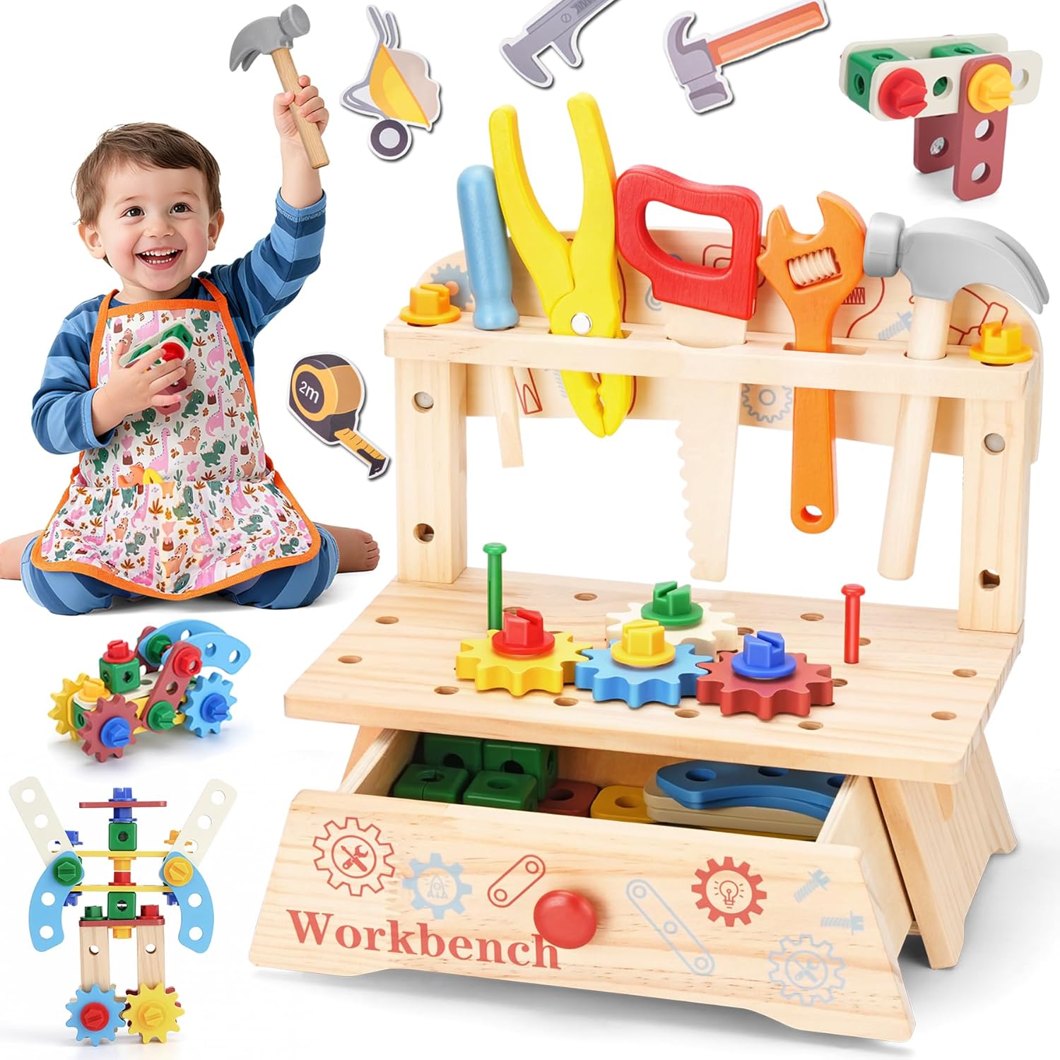 Gardening Tools Girls - Drewniana warsztatka narzędziowa dla dzieci, zabawka